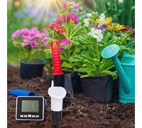Sileduove Indicateur numérique de niveau d'eau, pour réservoir d'eau de pluie, jauge de réservoir sans fil, avec capteur de température, transmission de 100 m, alarme haute-basse, IP43, sonde