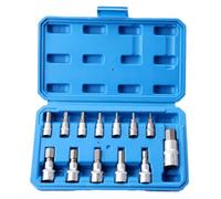 Sileduove Jeu de 13 clés à douille bleues avec douilles de 6,35 mm et 1,27 cm plus pour embouts Torx Compact Home Repair Tool Kit, avec étui (B)