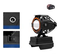 Sileduove Lampe de travail LED 21 V, avec flash stroboscopique, pour outil électrique, adaptateur de batterie en plein air, camping, pour éclairage à trois niveaux de luminosité, corps en métal