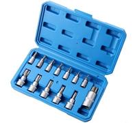 Sileduove Lot de 13 clés à douille bleues avec douilles de 6,35 mm et 1,27 cm plus pour embouts Torx Compact Home Repair Tool Kit, avec étui (A)