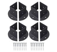 Sileduove Lot de 4 supports de base de poteau réglables et robustes, pour poteaux de terrasse de 5,1 x 5,1 cm, 15,2 x 15,2 cm, kit de fondation de pergola en acier au carbone, avec vis, lot de 4