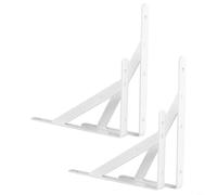 Sileduove Lot de 4 supports d'étagère flottants triangulaires épais et robustes pour étagères de rangement flottantes (blanc, 400 x 250 mm)