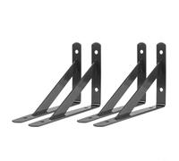 Sileduove Lot de 4 supports d'étagère flottants triangulaires épais et robustes pour étagères de rangement flottantes (noir, 150 x 100 mm)