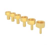 Sileduove Lot de 6 raccords de tuyau cannelés en laiton massif femelle fileté adaptateur pivotant pour irrigation de jardin, plomberie et conduites d'eau (8 mm)