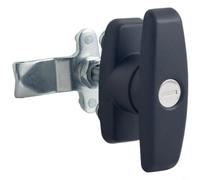 Sileduove Poignée de verrouillage de porte d'armoire mécanique pour boîtes de distribution industrielles - Verrouillage sécurisé - Installation facile - Protection de l'équipement (MS108-1-1 Noir)