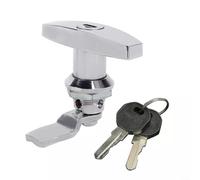Sileduove Poignée en T avec serrure, Armoires de commande, Armoires, Changement, Serrure de porte de commode (argent)