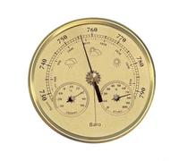 Sileduove Station météo 3 en 1, thermomètre, hygromètre, jauge intérieure et extérieure, conception mécanique sans piles, fonction de prévision météo, 130 mm pour taille du cadran, support mural