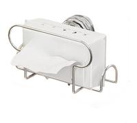 Sileduove Support mural à ventouse pour salle de bain et cuisine, avec construction en métal robuste et design minimaliste moderne, pour lingettes humides (argenté)