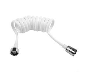 Sileduove Tuyau de douche à ressort, plomberie d'eau, design de ligne téléphonique, bobine élastique anti-pliure, extensible de 15 m à 2 m de long, construction en polyuréthane et métal pour une