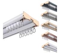 Silen Tringle à rideaux double réglable en aluminium pour plafonds 160 420 cm (100 cm) Parfait pour la décoration de la maison et du bureau