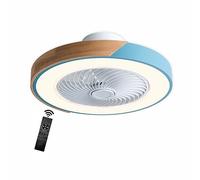 Silencieux Ventilatuer du plafond avec lumière et télécommande, Bois Plafonnier avec Ventilateur, Lampe Dimmable Ventilateur Chambre Salle a Manger Cuisine Plafonnier, 6 vitesses, fonction été-hiver (