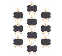 SILENRADAWN 10pièces Lot de Mini Ardoises Bois avec Chevalet Support de Table Décoratif pour Porte-nom Tableau Ardoise Polyvalent pour Buffet et Fête
