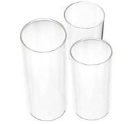SILENRADAWN 3pièces Lot de Bougeoirs Verre Transparent Cylindriques Anti-Vent pour Bougies Piliers Abat-Jour pour Décoration Mariage et Fête Supports Photophore Élégants pour Table