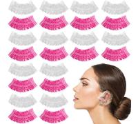 SILENRADAWN Capuchons D'oreille Lot de 200 Jetables Imperméables en Plastique PE Protège-oreilles Pratiques et Hygiéniques Salons de Coiffure