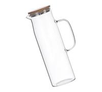 SILENRADAWN Carafe Couvercle en Bambou en Verre Borosilicaté 1,2l Résistante la Chaleur Pichet à Jus et Eau Froide pour Usage Quotidien