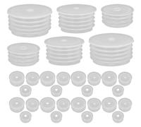 SILENRADAWN Lot de 150 bouchons adaptateurs de bouteille en plastique avec trou pour seringue orale et bouteille, prise de dosage de médicament précise portable, pour une utilisation à l'hôpital et à