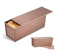 SILENRADAWN Moule Mie Rectangulaire Antiadhésif avec Couvercle Moule à Cake Métal Allongé pour Gâteaux Boîte à Uniforme pour Cuisson