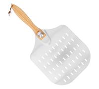 SILENRADAWN Pelle à Pizza Perforée Aluminium avec Manche Bois Spatule Légère et Résistante pour Servir et Transférer Facilement les Pizzas Ustensile de Cuisine Pratique pour Amateurs