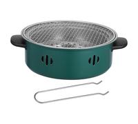 SILENRADAWN Poêle à Griller Ronde en Aluminium Portable Antiadhésive pour Barbecue Extérieur, pour Aventures en Plein Air Style Marmite Chauffante