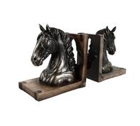 SILENRADAWN Serrage-Livres Rétro en Résine Tête de Cheval, Ornement Bureau et Maison, Lot de 1 Paire, Style Vintage, Décoration Pratique pour Bureau