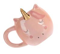 SILENRADAWN Tasse en Céramique Rose Licorne Mignonne Design Élégant et Fonctionnel Récipient à Eau Isotherme pour Bureau et Maison Usage Quotidien