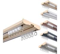 Silent ain Track System Barre de séparation en aluminium pour plafond pour salon et cotta Champagne 190 cm (2 x 95 cm)