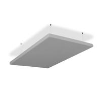SILENT4® Plafond absorbant acoustique 112x70x5cm en non-tissé acoustique, montage par câble, acoustique améliorée prouvée par panneau acoustique en gris clair
