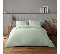 Silentnight Parure de lit Super Douce - Confortable et Confortable au Toucher délicat - Luxueuse Microfibre Facile d'entretien avec Fermeture à Boutons - Élégante et Moderne - King Size - Vert Sauge