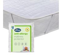 Silentnight Protège-matelas hypoallergénique - Couvre-matelas surmatelas avec sangles élastiques protégeant contre les bactéries et les acariens - Confortable et lavable en machine - Simple