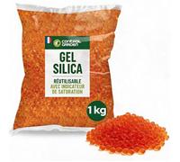 Silica Gel Orange 1 KG Absorbeur d'humidité|Gel de Silice Non Toxique|Déshumidificateur naturel Indicateur de saturation