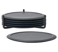 Silicone Coasters Set of 6, Black