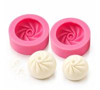 Silicone Dumpling Mold, Manual Baozi Maker Press for Steamed Buns (2 Large) | Steamed Buns & Filled Dough • Homemade Dim Sum Kitchen Tool, Beginner-Friendly Manual Design