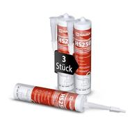 Silicone haute température HS250 Colle et mastic professionnel pour joints pour températures jusqu'à 305°C Étanchéité de moteurs automobiles, industriels et marins 3x310ml (Rouge) HAUSA