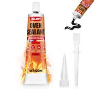 Silicone Haute Temperature, Silicone Noir, Empêche les Pertes Thermiques | Colle Haute Temperature Four, Mastic Refractaire, Durcissement Rapide, Colle Barbecue pour Cuisinières Cheminées Fours, 100ML