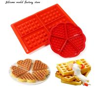 Silicone monde carré rond gaufre Silicone moules gâteau moule bricolage gaufre ustensiles de cuisson moule de cuisson crêpes plateau de cuisson outils de cuisine Square