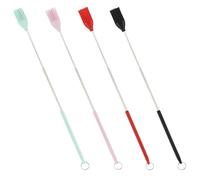 Silicone Pinceau à Badigeonner Ergonomique 4 Pièces Manche Long | Acier Inoxydable, Rétractable et Résistant à Chaleur, pour Grillades et Pâtisserie, Nettoyage Facile