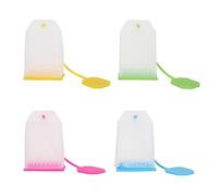 Silicone Réutilisable Sachet Infuseur à Thé 4 Pièces | Design Perforé avec Longue Corde, Facile à Nettoyer, pour Mug et Théière, Usage Bureau ou Voyage