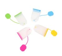 Silicone Sachet Infuseur à Thé Réutilisable 4 Pièces | Filtration Précise Grâce aux Perforations, Poignée Longue, Résiste à Chaleur, Préparation Portable pour Amateurs de Thé