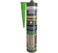 GEB Mastic silicone sanitaire GEB'ORIZON multi-supports anti-moisissures éco-conçu Blanc 310 ml