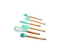 Silicone Ustensiles de Cuisine Set de Cuisine Set Ustensiles de 6Pcs Cookin en Bois CFYP010