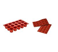 silikomart 20.059.00.0060 SF059 Moule Forme Bordelaise 15 Cavités Silicone Terre Cuite & 20.013.00.0060 SF013 Moule Forme Tartelette 15 Cavités Silicone Terre Cuite