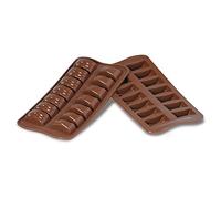 Silikomart 22.109.77.0065 SCG09 Moule pour Chocolat et Glace Forme Jack 14 Cavités Silicone Marron