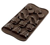 Silikomart 22.114.77.0065 SCG14 Moule pour Chocolat Thème Couture 14 Cavités Silicone Marron