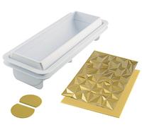 Silikomart 25.074.63.0065 Kit Moule à bûche Diamant, Silicone, Blanc, 25 x 8 x 6,7 cm
