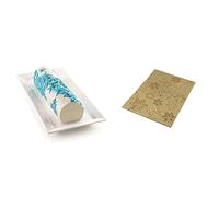 silikomart 25.075.63.0065 Moule Starlight, Blanc & 23.071.63.0065 Tapis et Feuilles de Cuisson, Silicone, doré, 25 x 18,5 x 0,6 cm