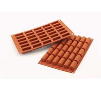 Silikomart 26.129.00.0060 SF129 Moule Forme Bûche Taille Mini 30 Cavités Silicone Terre Cuite