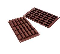 Moule 30 mini bûches silicone Silikomart 26.129.77.0065 marron G