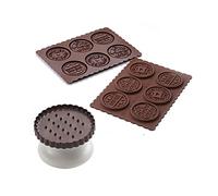 silikomart | CKC05 Moule en Silicone pour chocolats COOKIE DOLCE VITA SLIM, antiadhésif, 6 chocolats, paquet de 1 Moule pour sucreries, Easy Choc, Ø 57 mm, h 5 mm, Volume 34 ml, Made in Italy
