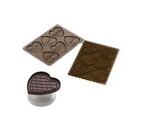 silikomart | CKC06 Moule en Silicone pour chocolats COOKIE LOVE SLIM, antiadhésif, 6 chocolats, paquet de 1 Moule pour sucreries, Easy Choc, 64 x 63 mm, h 5 mm, Volume 51 ml, Made in Italy