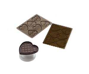 silikomart | CKC06 Moule en Silicone pour chocolats COOKIE LOVE SLIM | SLIM, antiadhésif, 6 chocolats, paquet de 1 Moule pour sucreries, Easy Choc, 64 x 63 mm, h 5 mm, Volume 51 ml, Made in Italy
